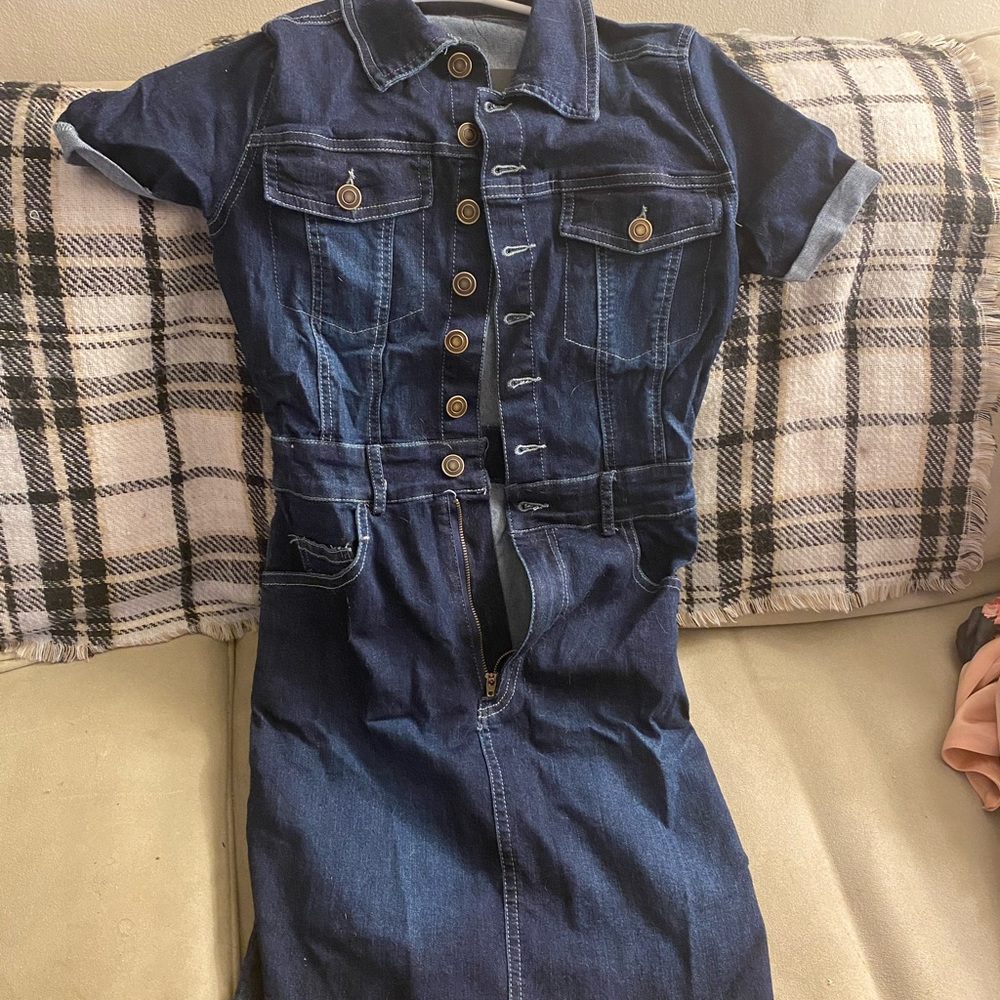 Denim button up dress - Fashion Nova